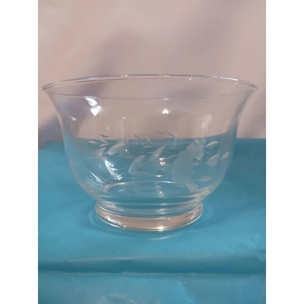 Princess House Crystal Heritage 4 pcs  condiment set bowls,plate,shell spoon